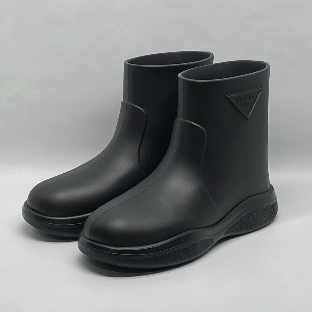 Prada Rubber Logo Pull-On Rain Booties size 36 - Picture 4 of 13